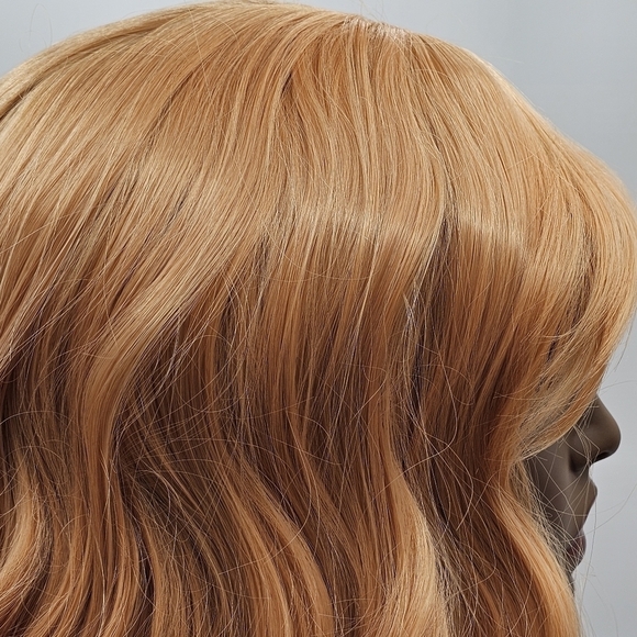 Uniwigs Creamsicle Dream Soft Peach Long Wavy w/ Bangs Synthetic Wig - Picture 7 of 8